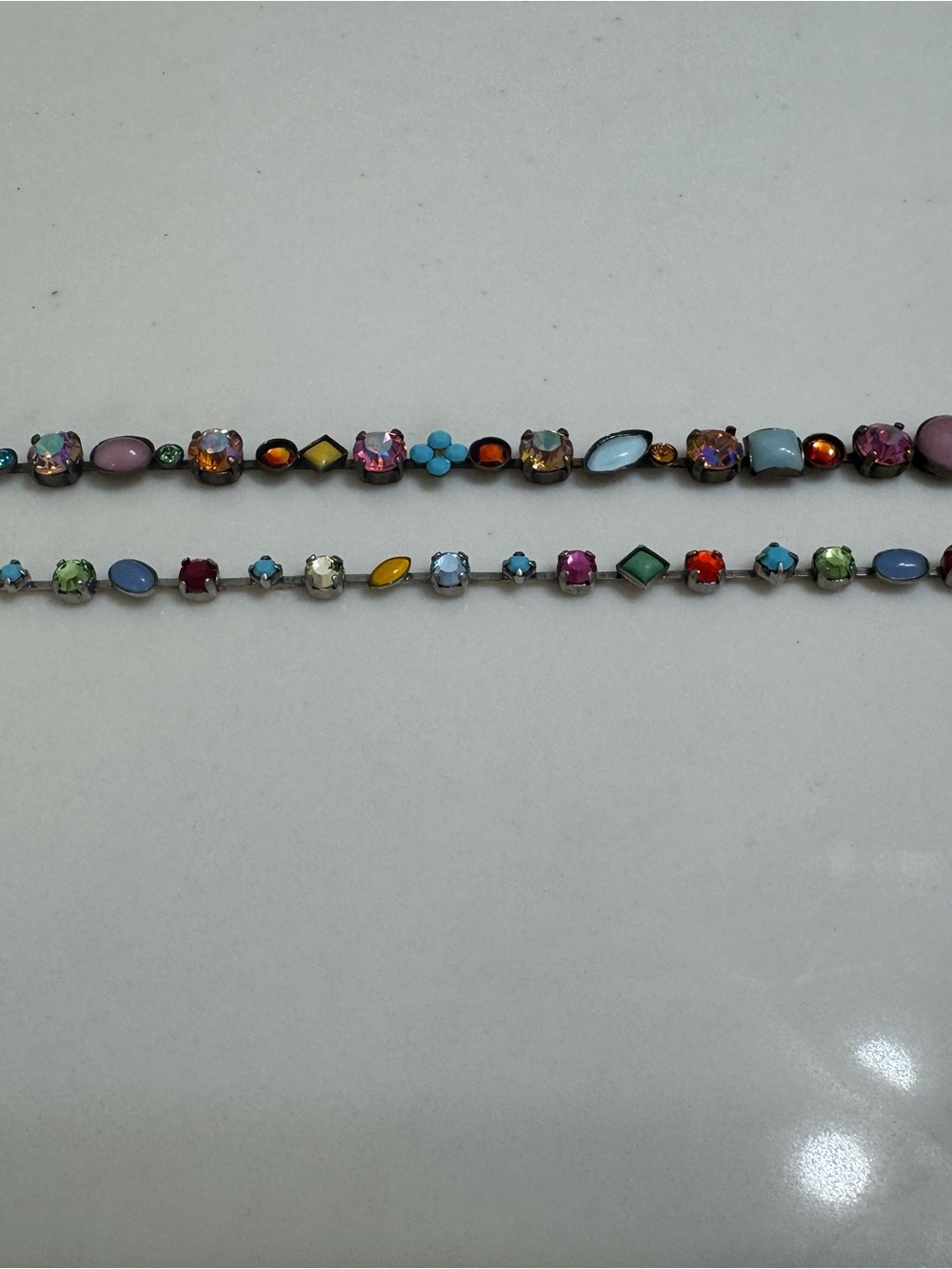 Qty 2 Sorrelli Multicolor Crystal Bracelets - Women's Jewelry 7.5”